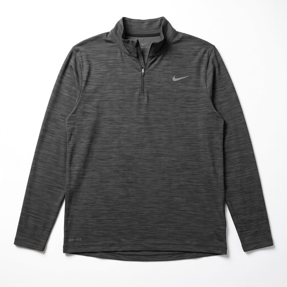 Nike L Gray Dri-FIT Quarter Zip Pullover Mens Athleisure Minimalist Activewear