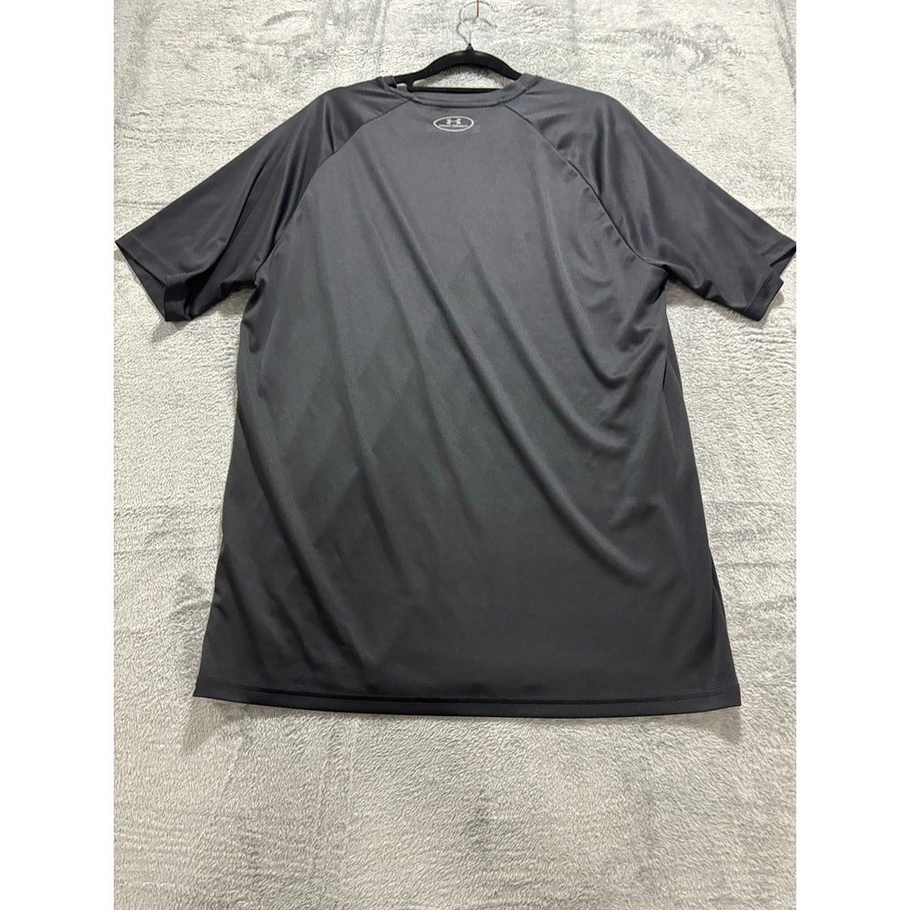 Under Armour L Black Heatgear Loose Fit Logo Tee Athleisure Casual T-Shirt
