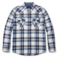 American Eagle XXL Blue White Plaid Snap Front Western Shirt Vintage Casual
