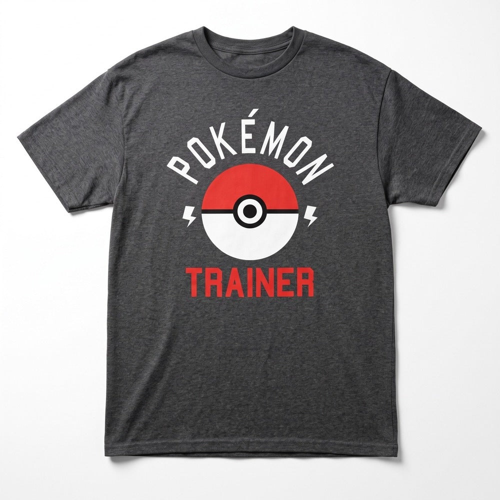 Pokemon Trainer Gray Graphic T-Shirt L Mens Vintage Athleisure Short Sleeve Tee