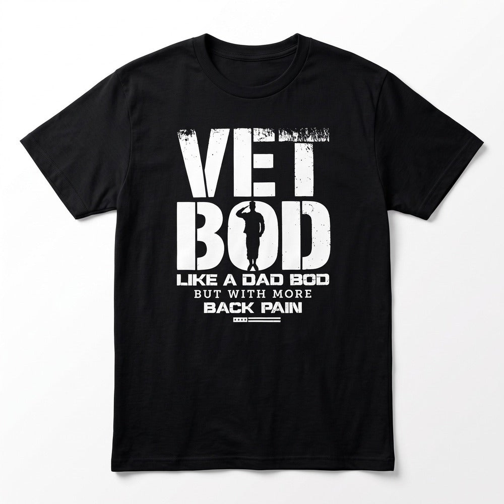 Gildan L Black Vet Bod Graphic Tee Shirt Casual Athleisure Mens