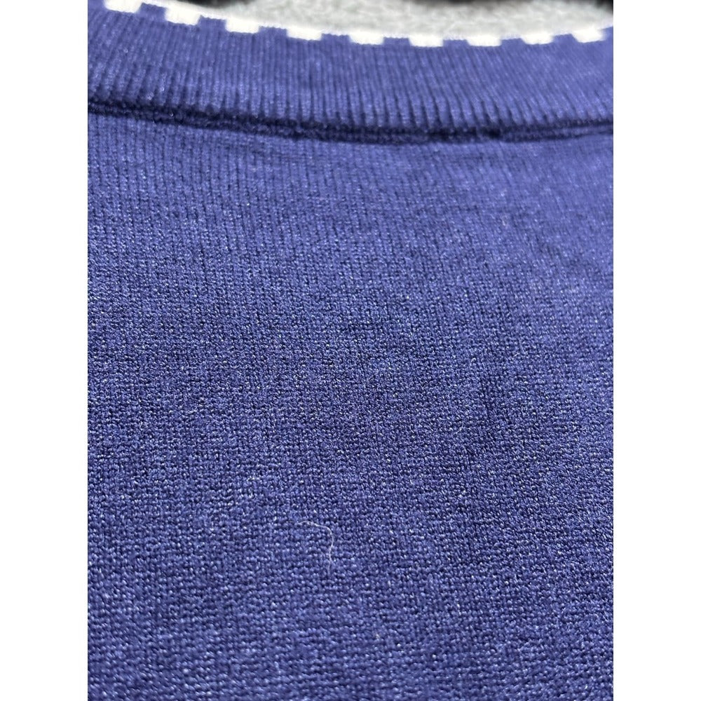 Disamer L Womens Navy Blue Striped Crewneck Sweater