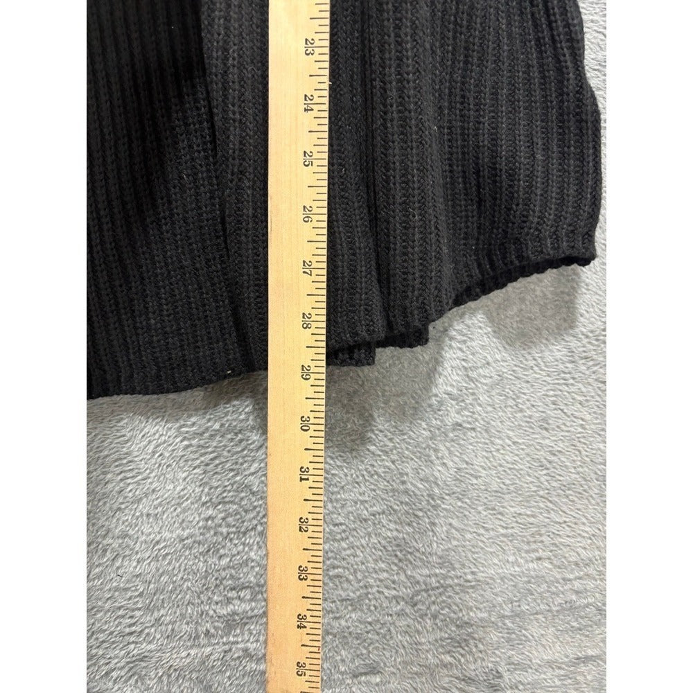 Gap XL Womens Black Ribbed Knit Crewneck Sweater Casual Cozy Long Sleeve Pull