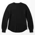 Gap XL Womens Black Ribbed Knit Crewneck Sweater Casual Cozy Long Sleeve Pull