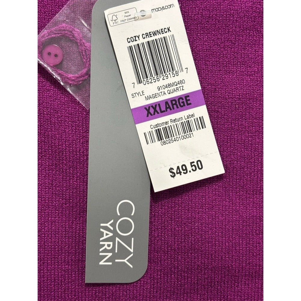 JM Collection XXL Purple NWT Cozy Crewneck Sweater