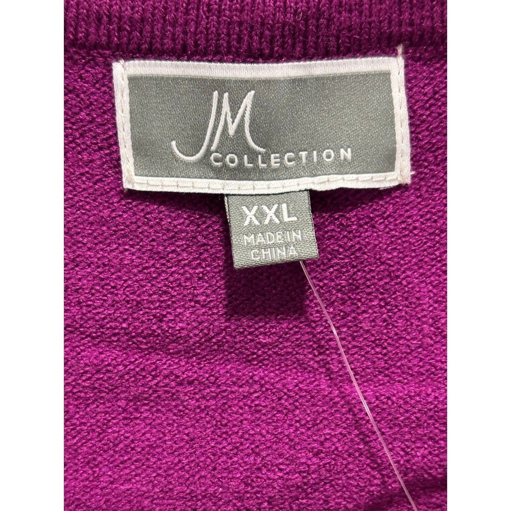 JM Collection XXL Purple NWT Cozy Crewneck Sweater