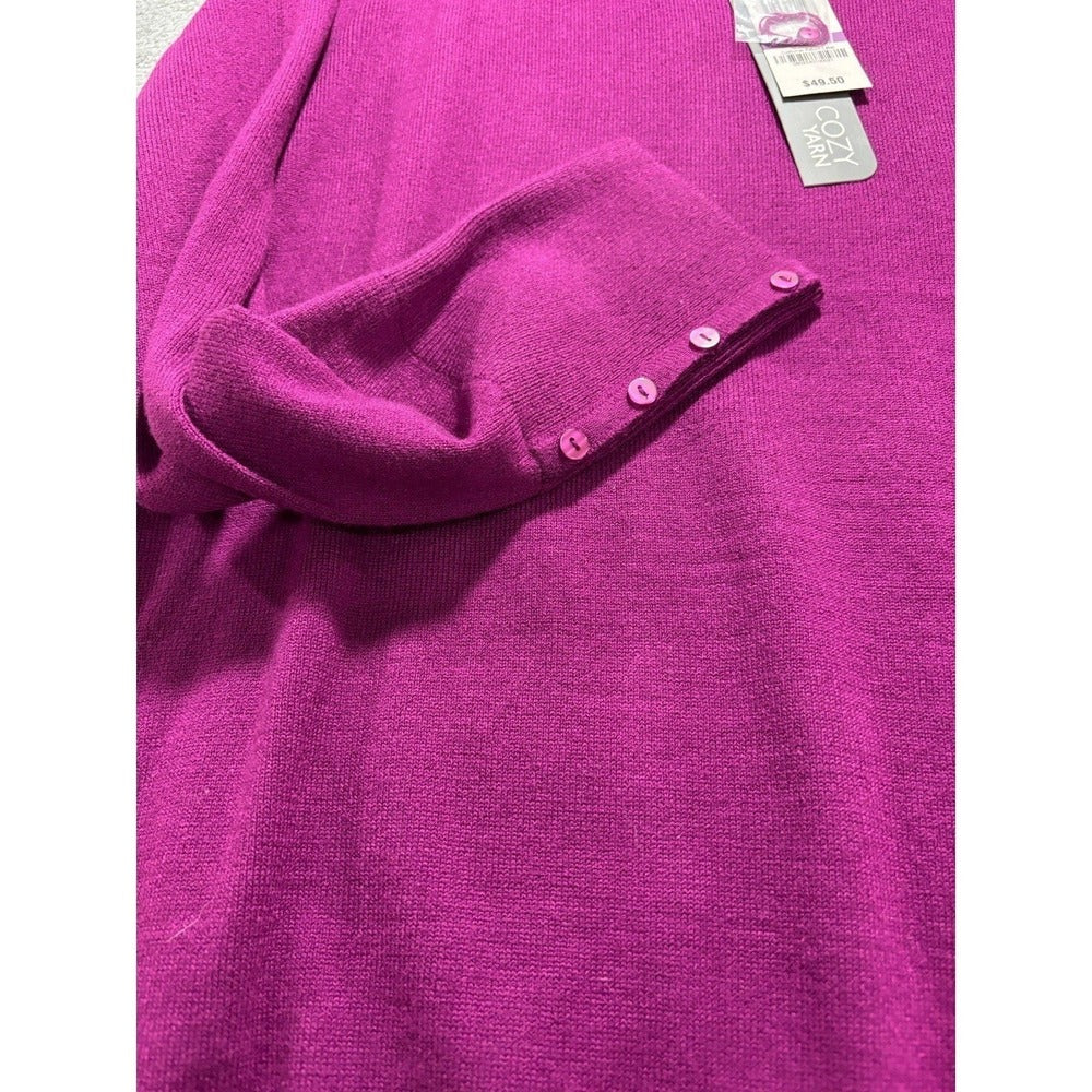 JM Collection XXL Purple NWT Cozy Crewneck Sweater