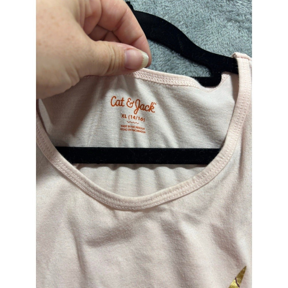 Lands End Cat & Jack XL Pink Cream Girls 2-Piece Tank Top Bundle Casual