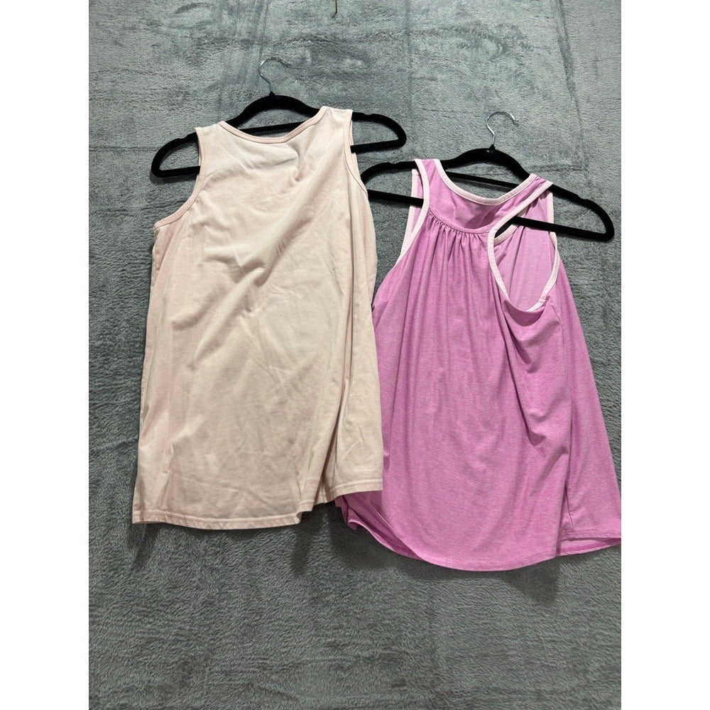 Lands End Cat & Jack XL Pink Cream Girls 2-Piece Tank Top Bundle Casual