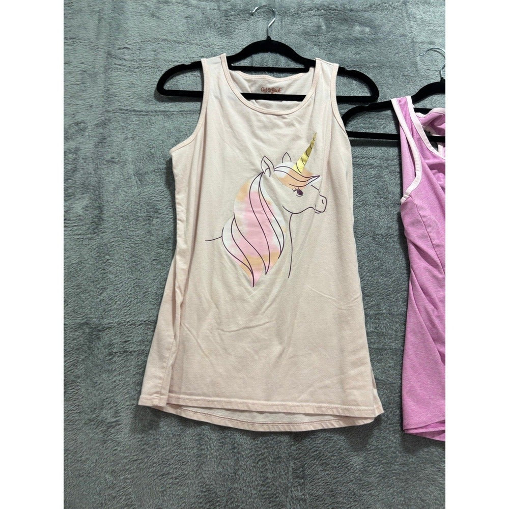 Lands End Cat & Jack XL Pink Cream Girls 2-Piece Tank Top Bundle Casual