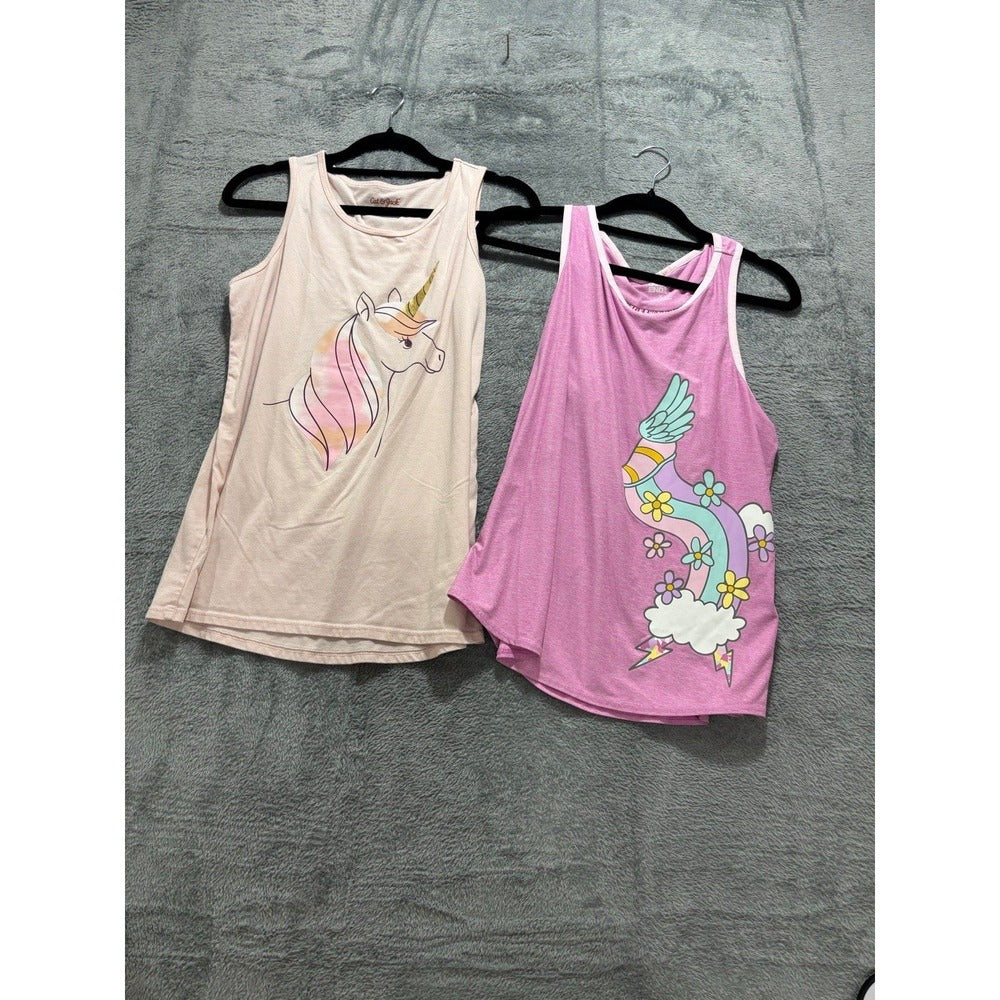 Lands End Cat & Jack XL Pink Cream Girls 2-Piece Tank Top Bundle Casual