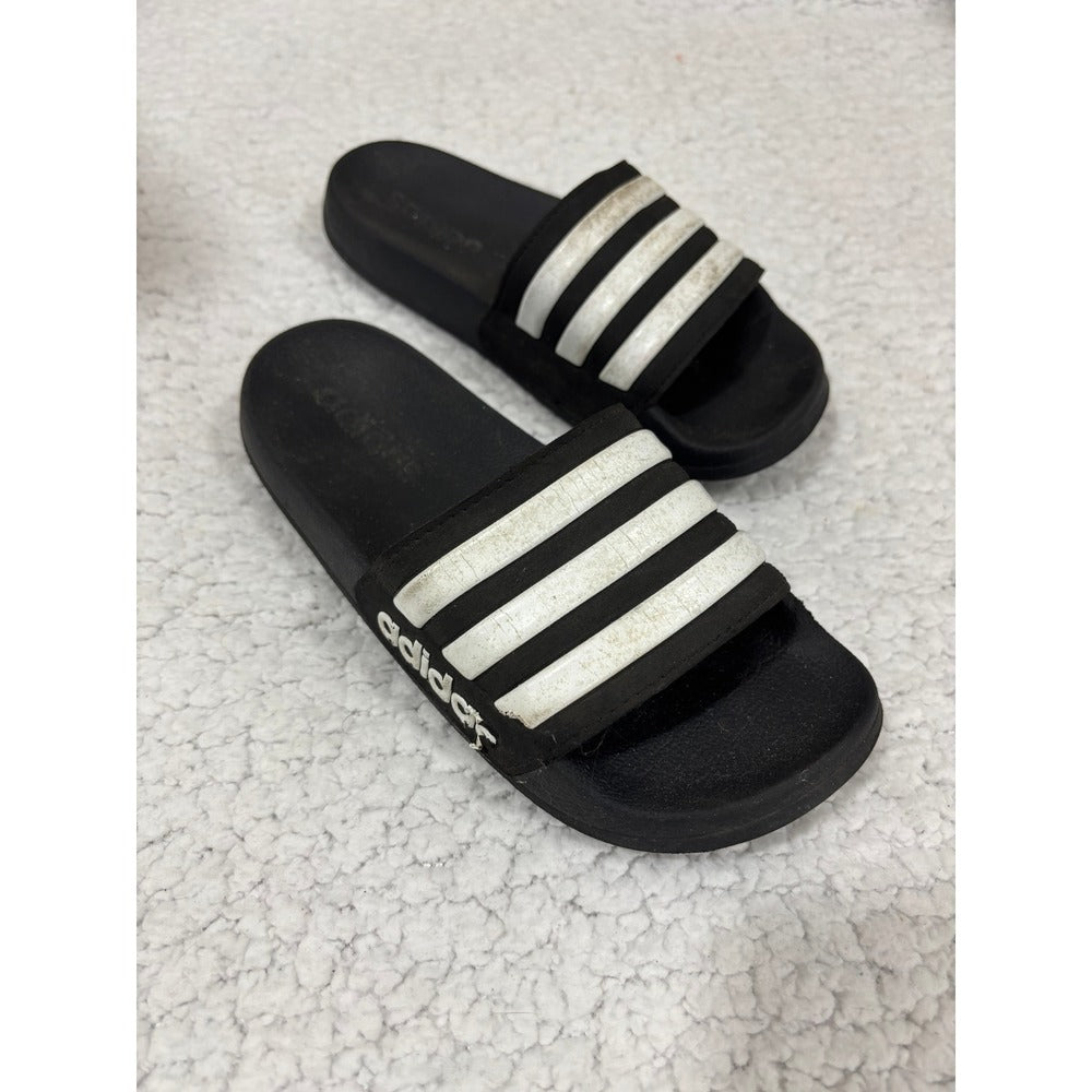 Adidas 2 Black Slides & Crocs 2 Orange Reese's Clogs Kids Shoe Lot Athleisure