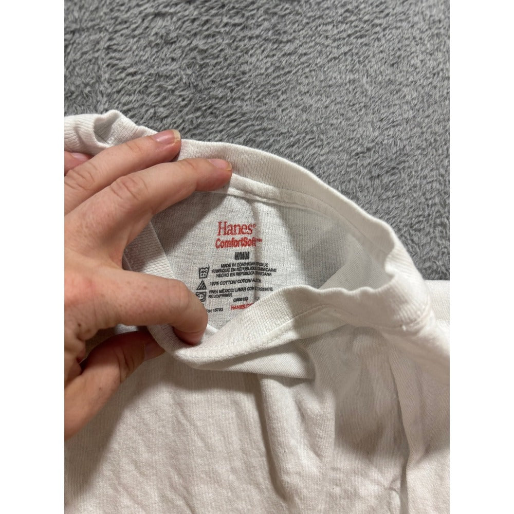 Hanes M White Short Sleeve T-Shirt 4 Pack Kids Casual Athleisure ComfortSoft