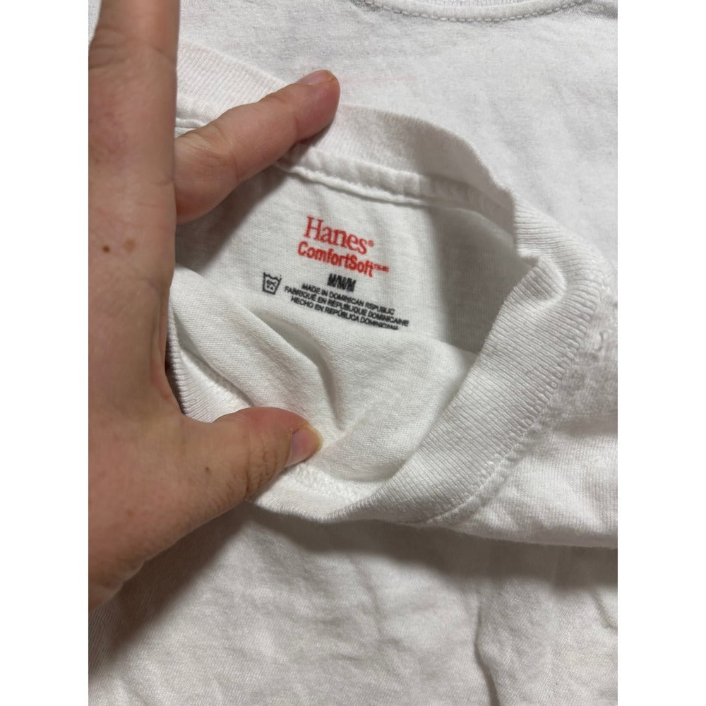 Hanes M White Short Sleeve T-Shirt 4 Pack Kids Casual Athleisure ComfortSoft