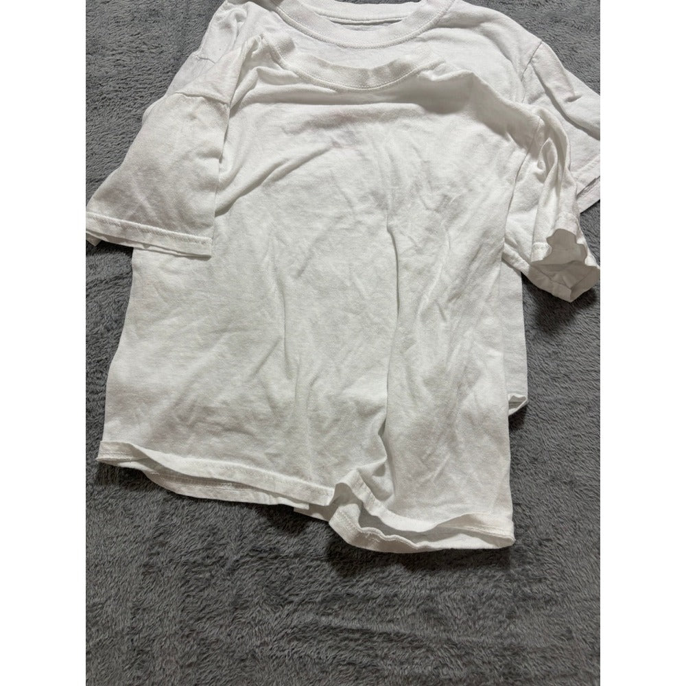 Hanes M White Short Sleeve T-Shirt 4 Pack Kids Casual Athleisure ComfortSoft
