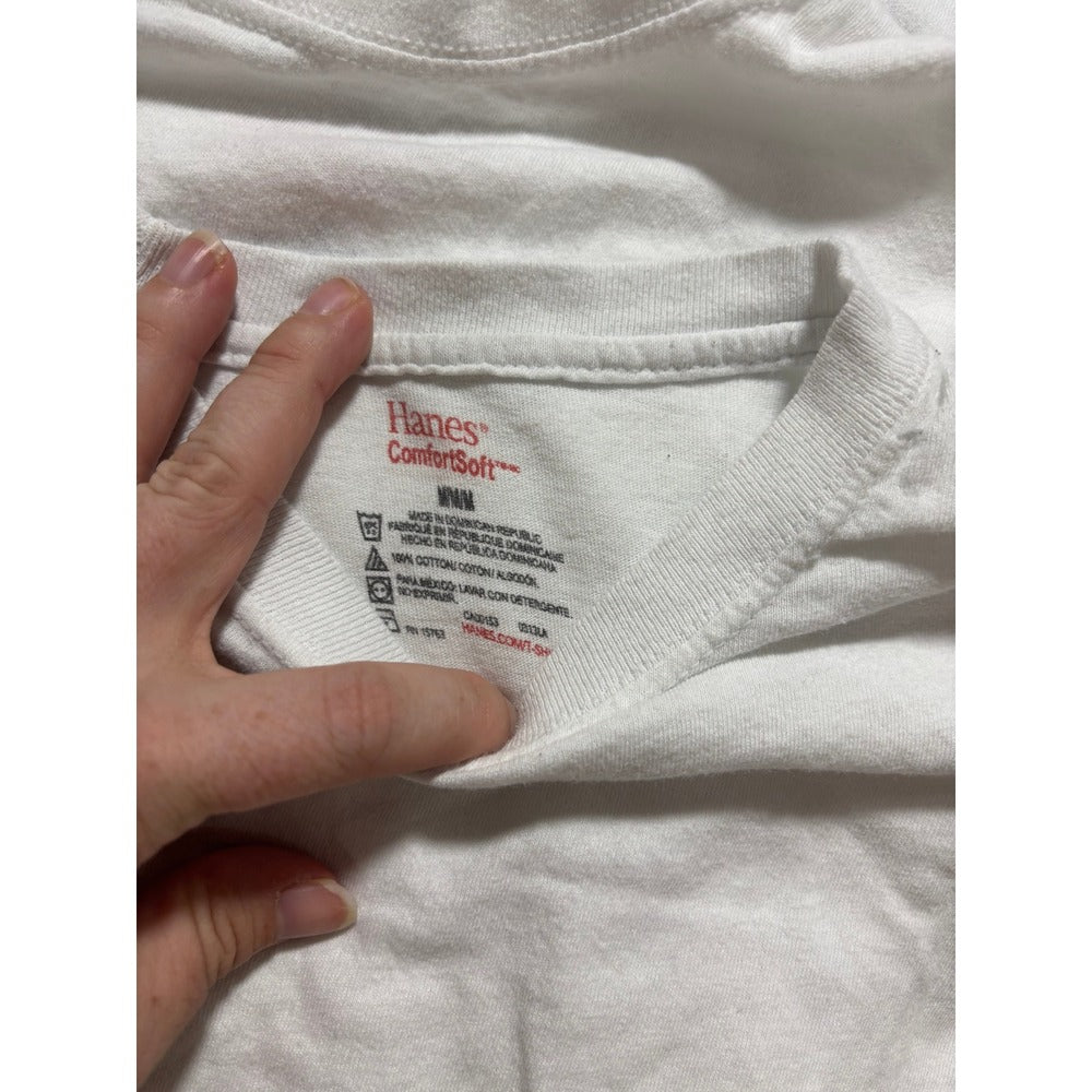 Hanes M White Short Sleeve T-Shirt 4 Pack Kids Casual Athleisure ComfortSoft