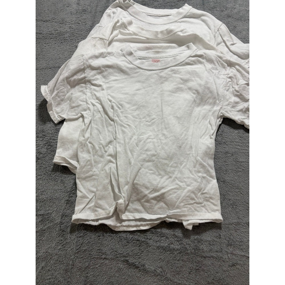 Hanes M White Short Sleeve T-Shirt 4 Pack Kids Casual Athleisure ComfortSoft