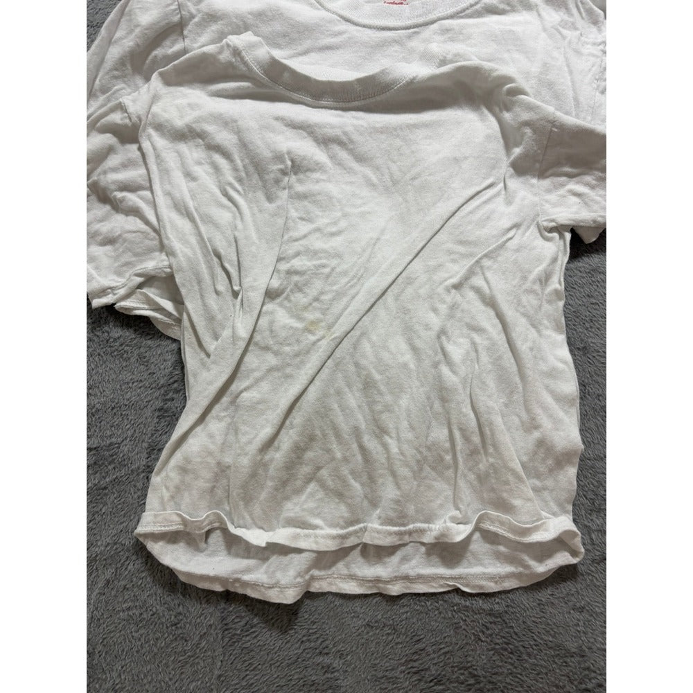 Hanes M White Short Sleeve T-Shirt 4 Pack Kids Casual Athleisure ComfortSoft