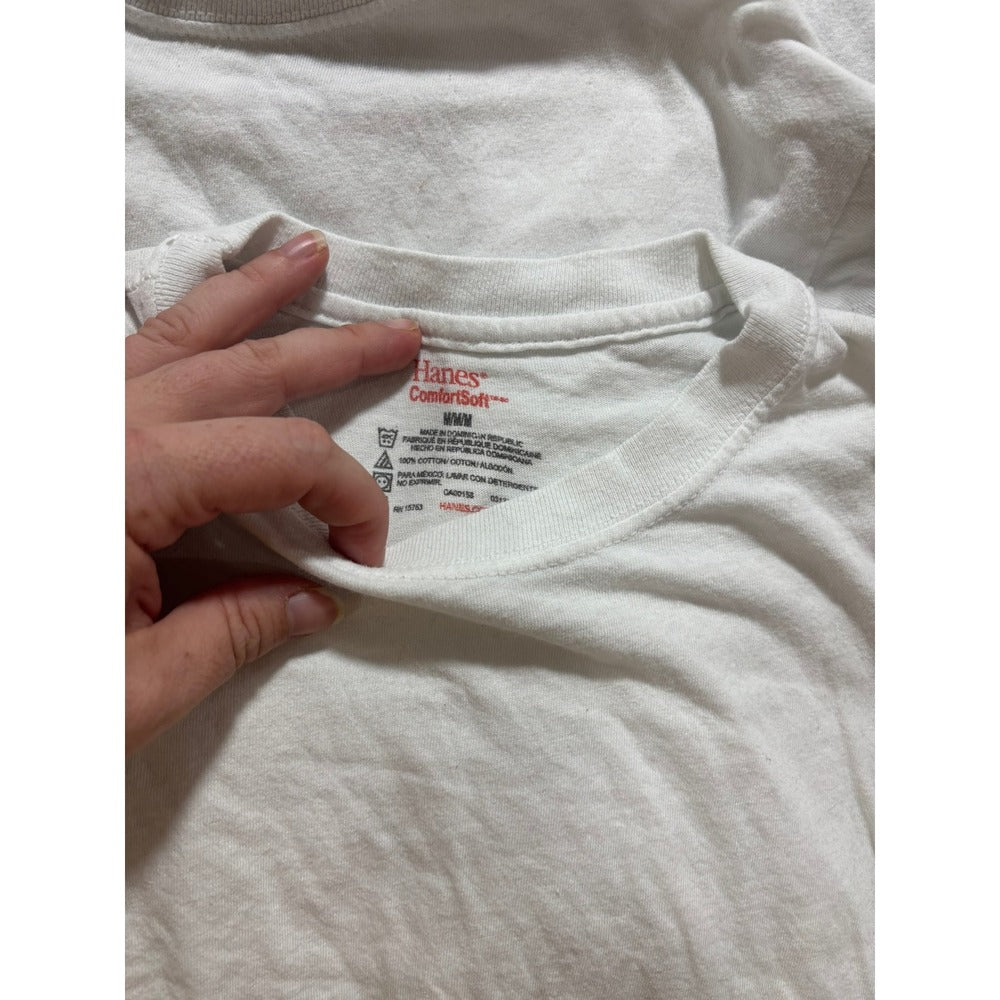 Hanes M White Short Sleeve T-Shirt 4 Pack Kids Casual Athleisure ComfortSoft
