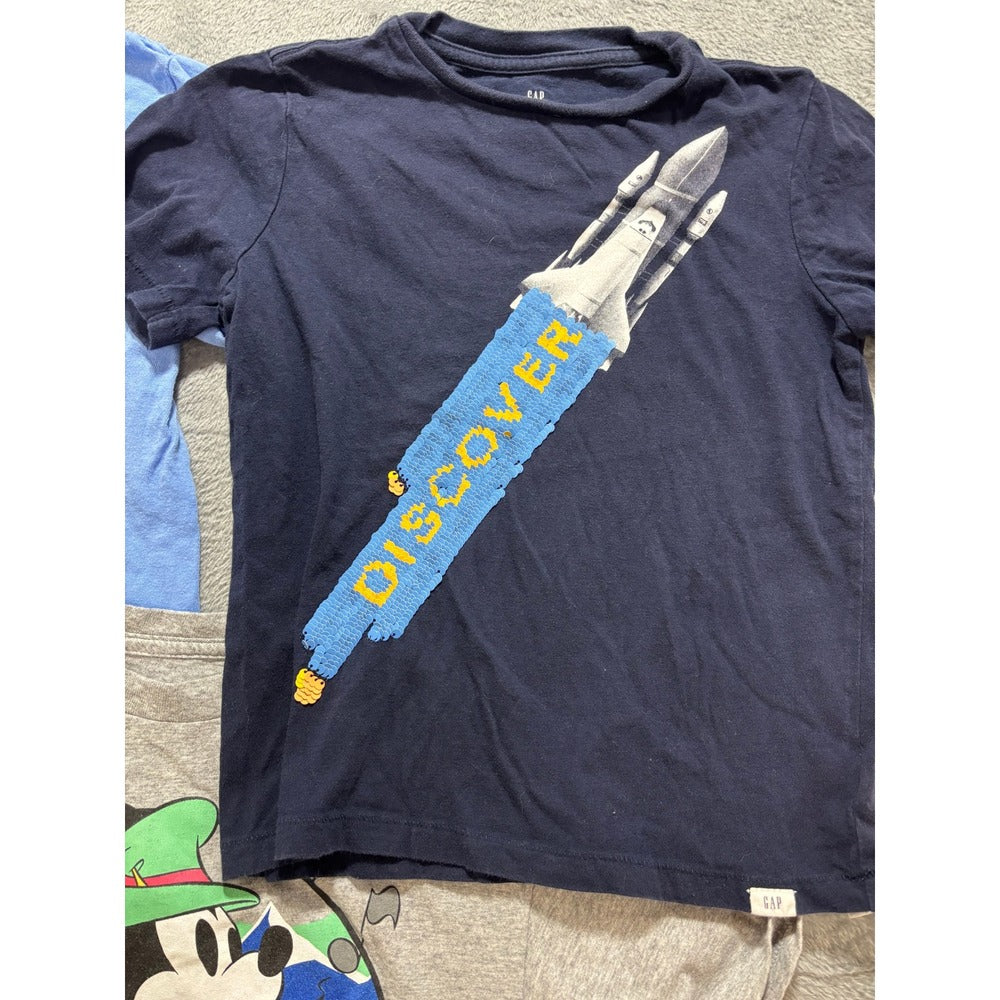 Gap Disney Boys S Blue Gray Navy Graphic T-Shirt Lot 3pc Mickey Casual Vintage