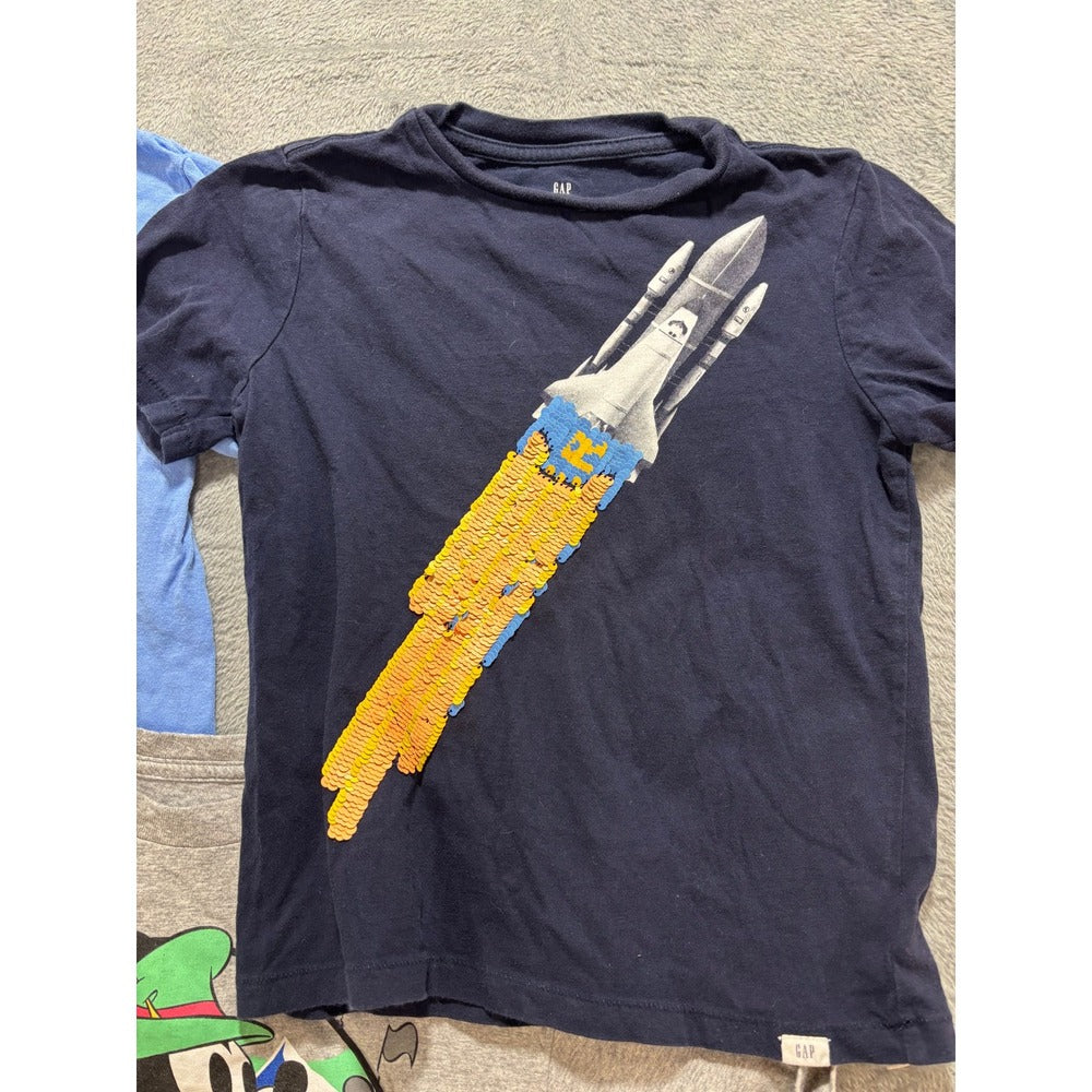 Gap Disney Boys S Blue Gray Navy Graphic T-Shirt Lot 3pc Mickey Casual Vintage