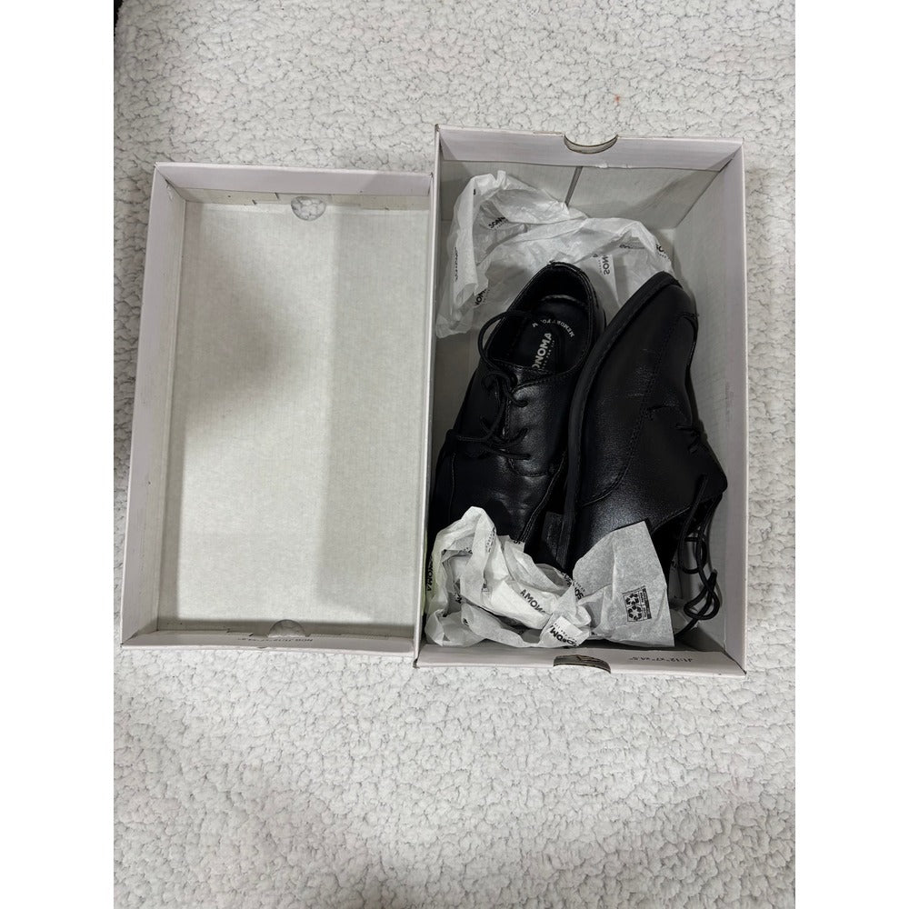 Sonoma Boys Size 1 Black Lace Up Dress Shoes Memory Foam Preppy Formal Wedding