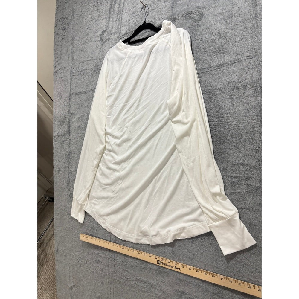 Womens XL White Long Sleeve Raglan Shirt Lot of 2 Casual Athleisure Tops