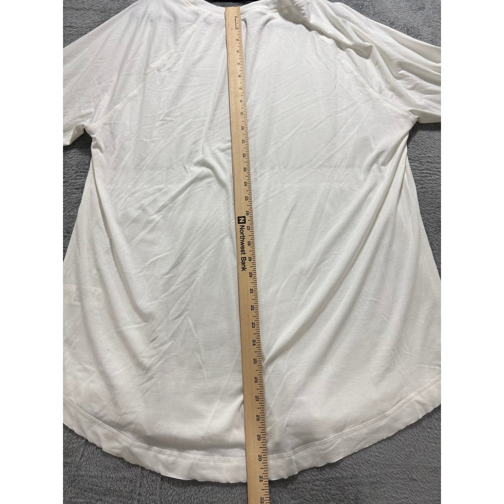Womens XL White Long Sleeve Raglan Shirt Lot of 2 Casual Athleisure Tops