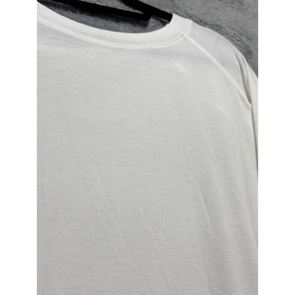 Womens XL White Long Sleeve Raglan Shirt Lot of 2 Casual Athleisure Tops