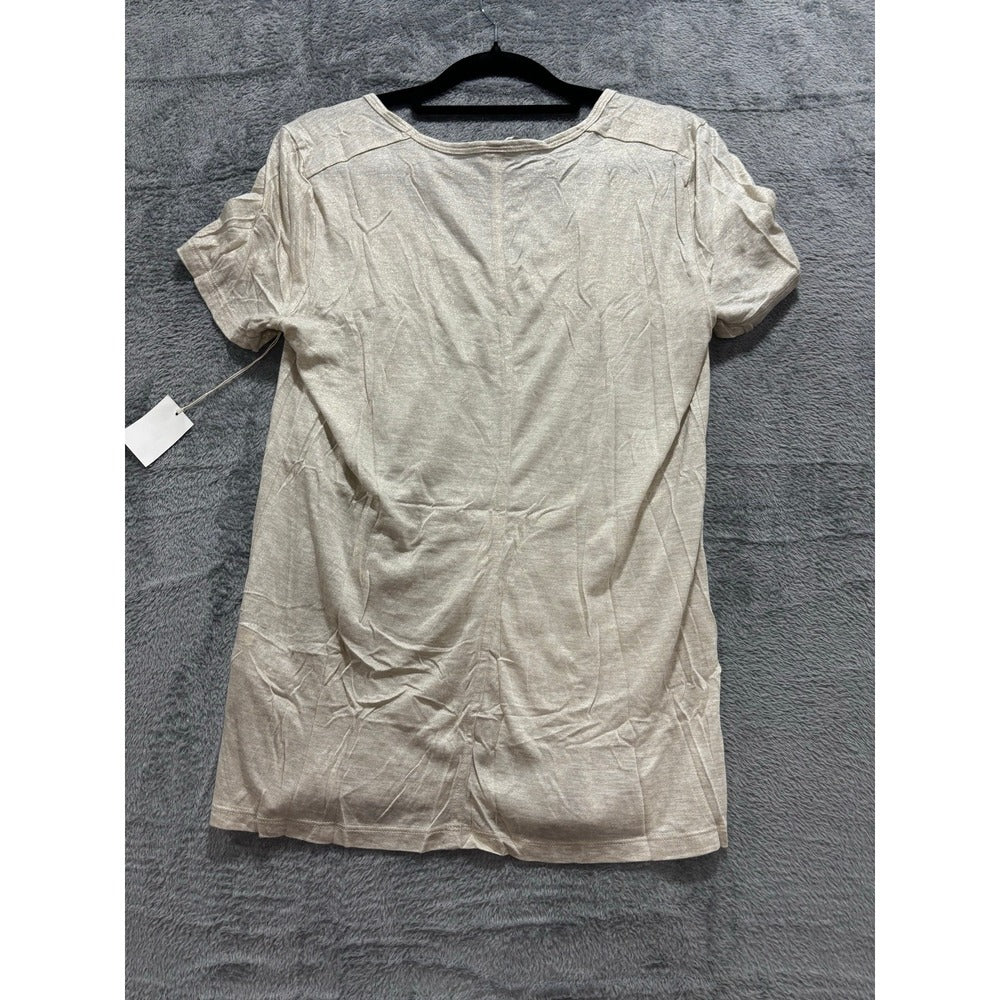 Banana Republic Womens S Beige Pocket Tee Shirt NWT Minimalist Casual
