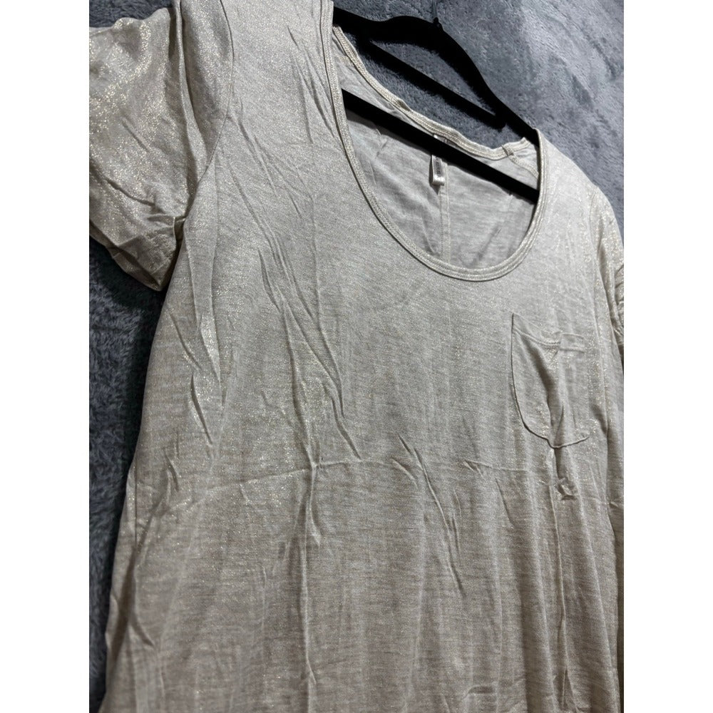Banana Republic Womens S Beige Pocket Tee Shirt NWT Minimalist Casual