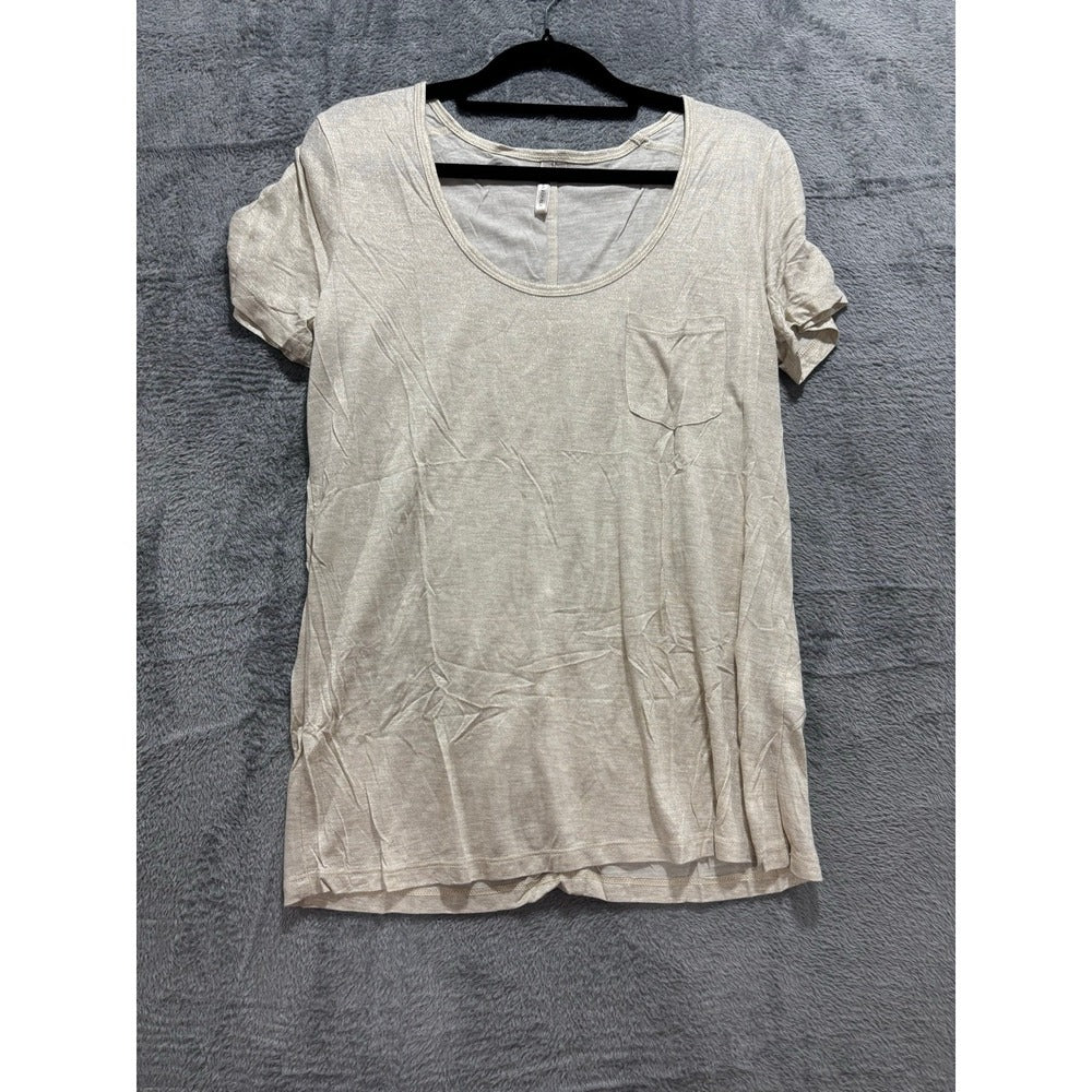 Banana Republic Womens S Beige Pocket Tee Shirt NWT Minimalist Casual