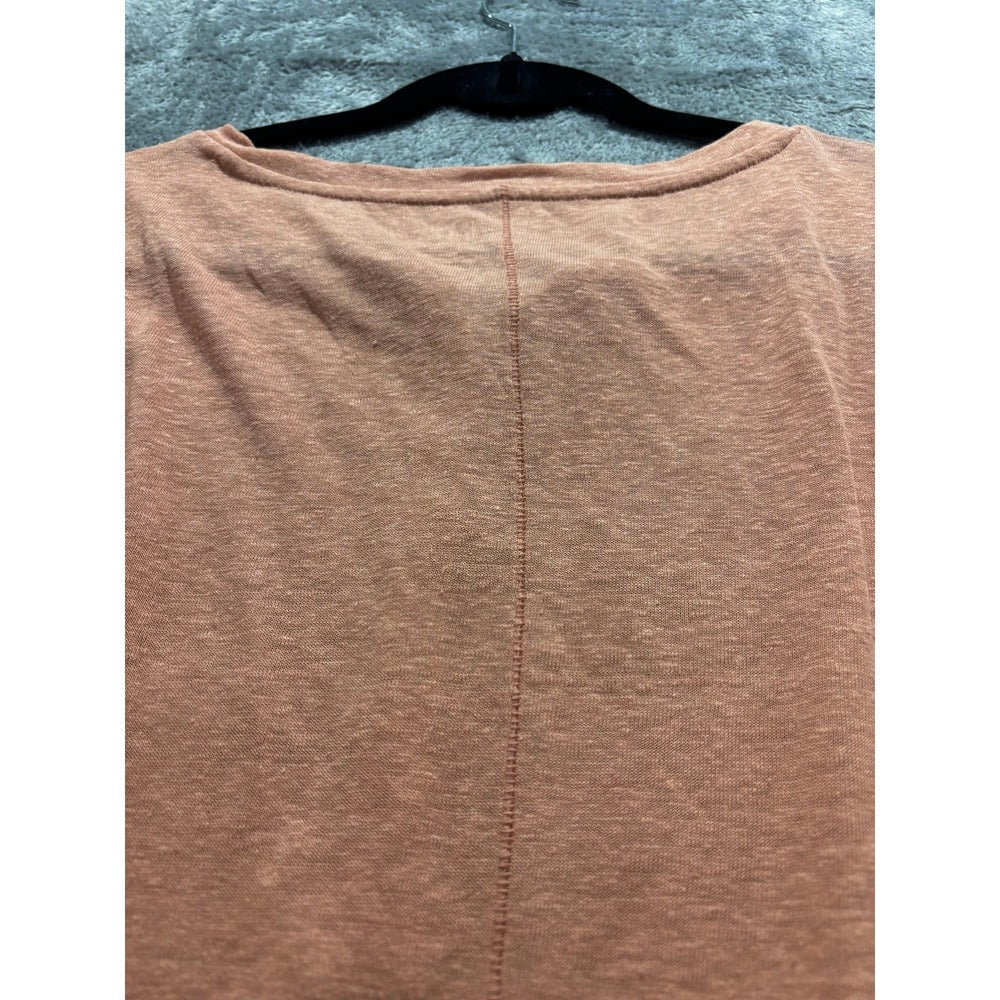 GAP M Womens Coral Pink Short Sleeve Henley Top Shirt Casual Minimalist Boho