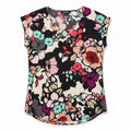 Express S/P Womens Black Multi Floral V-Neck Blouse Top Boho Casual