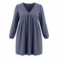 Old Navy M Womens Blue Swiss Dot Long Sleeve Babydoll Dress Boho Casual