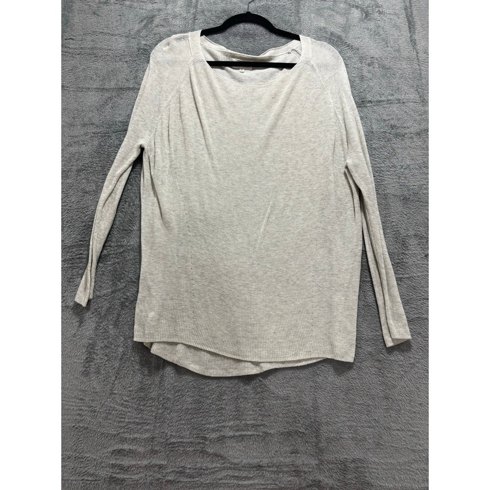 Lou & Grey XS Oatmeal Womens Raglan Pullover Sweater Minimalist Cozy