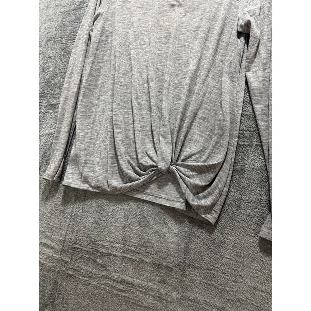 LOFT M Gray Long Sleeve Front Knot Top Womens Casual Minimalist