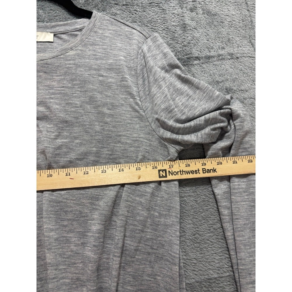 LOFT M Gray Long Sleeve Front Knot Top Womens Casual Minimalist