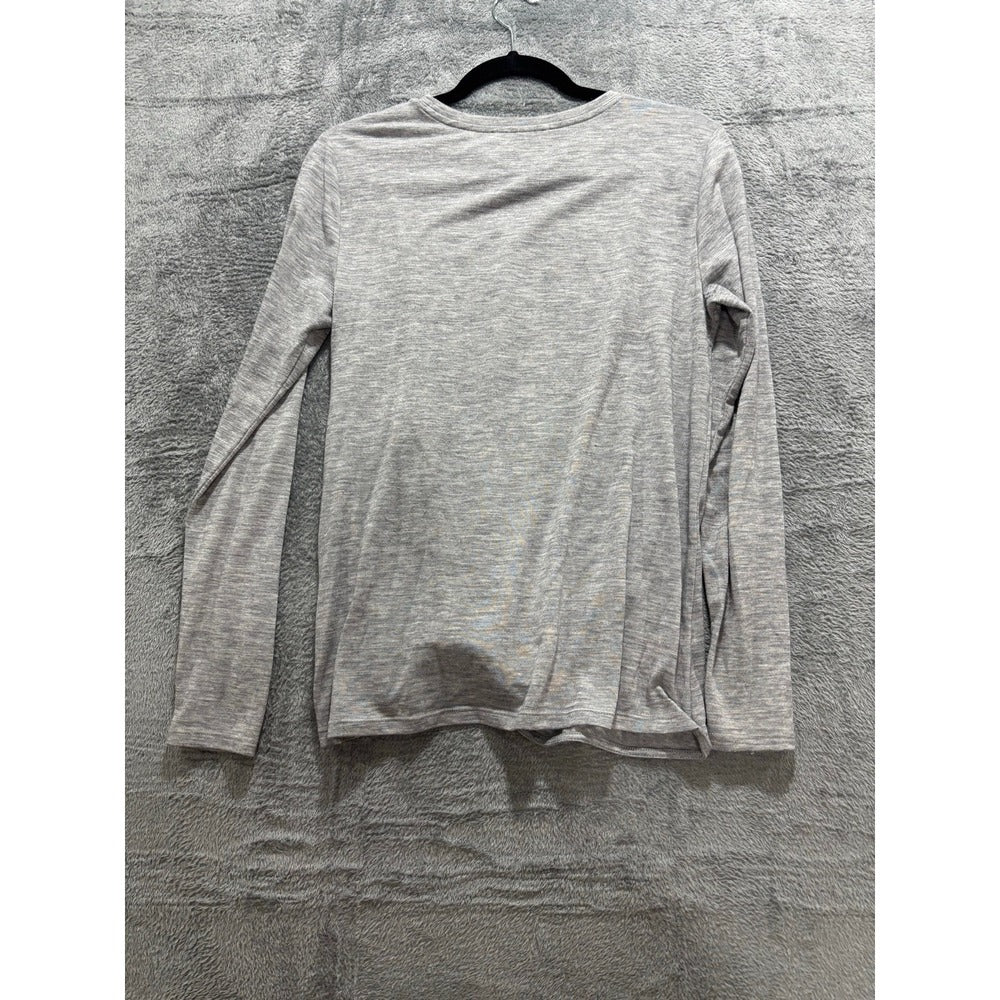 LOFT M Gray Long Sleeve Front Knot Top Womens Casual Minimalist