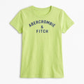 Abercrombie & Fitch M Green Womens Short Sleeve Logo Graphic Tee Preppy Casual