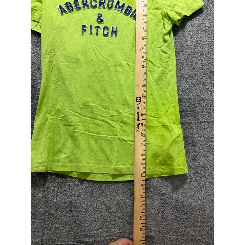 Abercrombie & Fitch M Green Womens Short Sleeve Logo Graphic Tee Preppy Casual