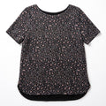 LOFT Womens S Gray Leopard Print Short Sleeve Blouse Top Casual Preppy Cozy