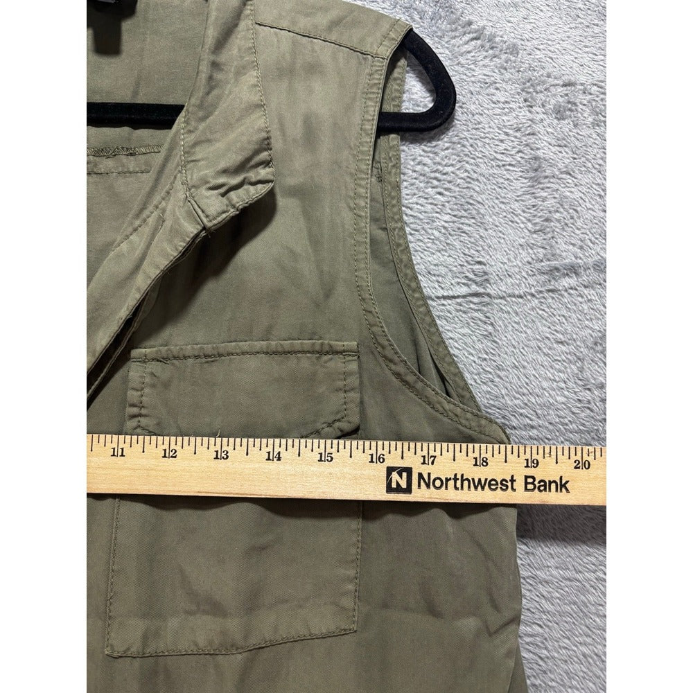 Mossimo M Olive Green Womens Utility Vest Casual Vintage