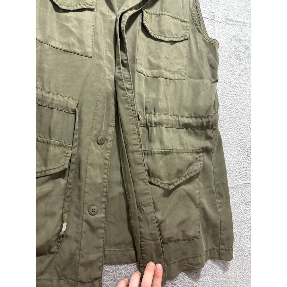 Mossimo M Olive Green Womens Utility Vest Casual Vintage