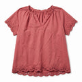 Old Navy M Womens Dusty Rose Eyelet Embroidered Short Sleeve Top