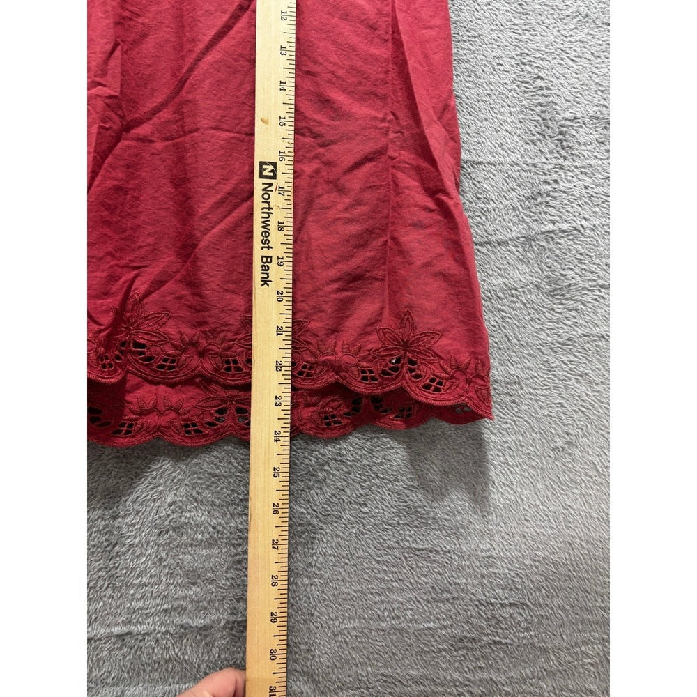 Old Navy M Womens Dusty Rose Eyelet Embroidered Short Sleeve Top