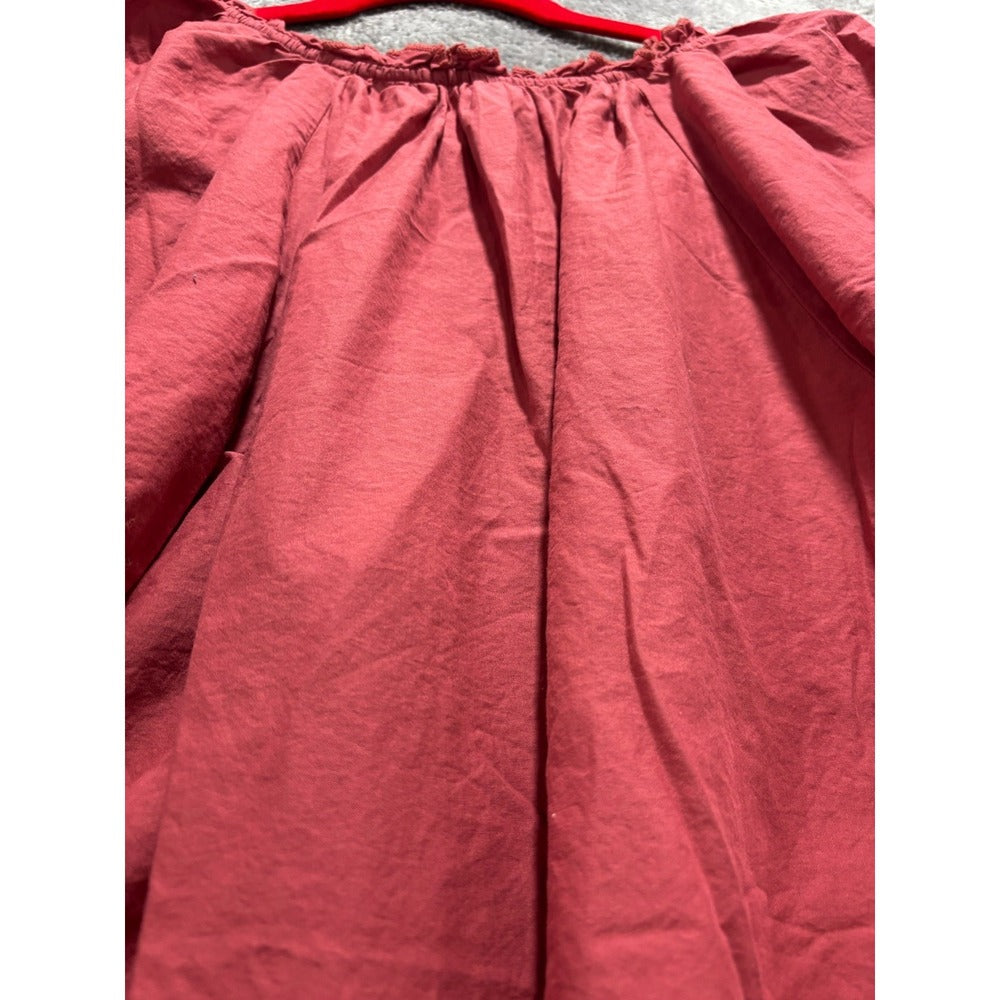 Old Navy M Womens Dusty Rose Eyelet Embroidered Short Sleeve Top