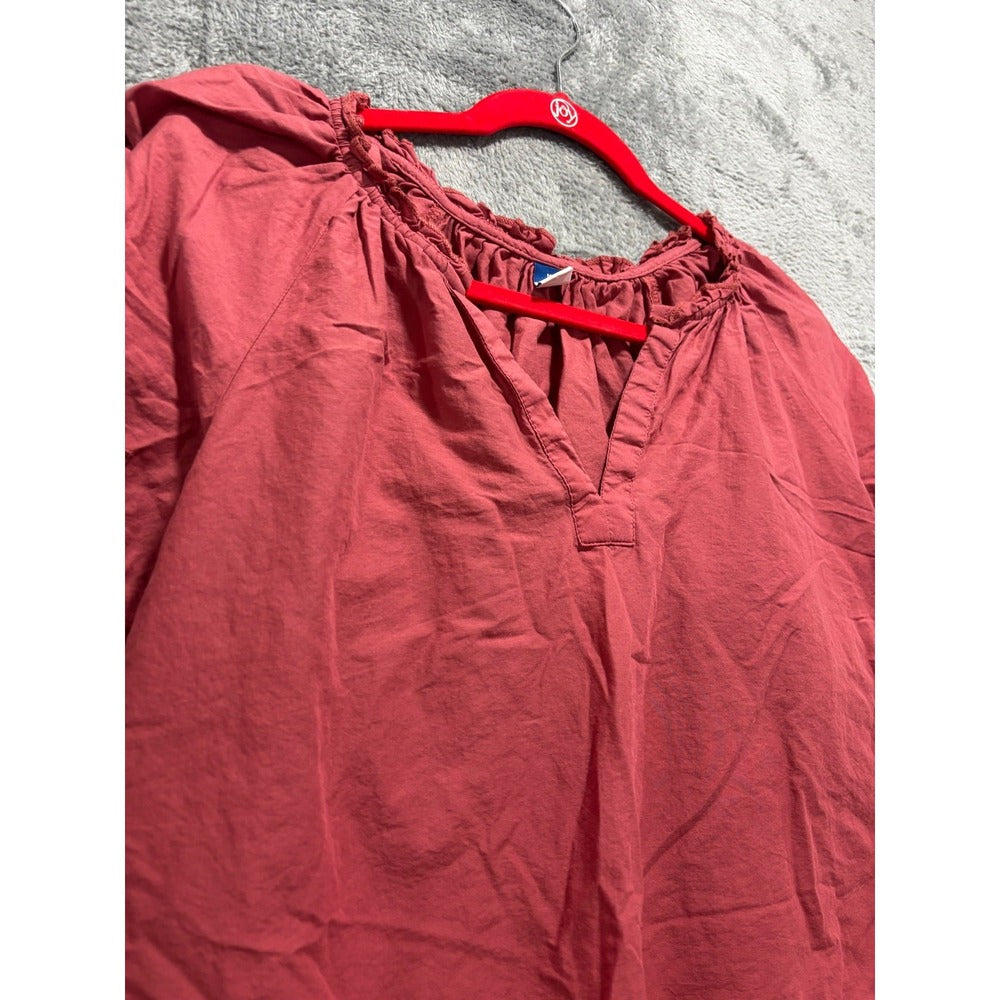 Old Navy M Womens Dusty Rose Eyelet Embroidered Short Sleeve Top