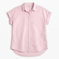 beachlunchlounge M Pink White Striped Shirt Womens Preppy Coastal Button Down