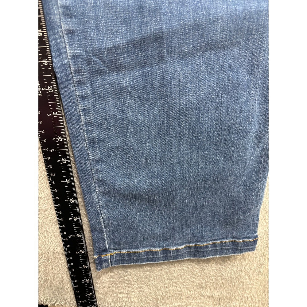 Spanx Womens 2XT Blue Straight Leg Pull On Denim Jeans Casual Classic Plus Size